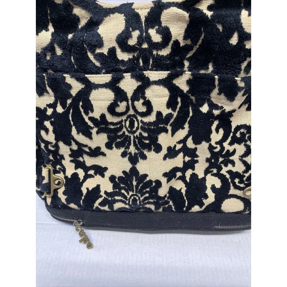 Cake by Petunia Pickle Embossed Black Velvet Diaper Bag Large